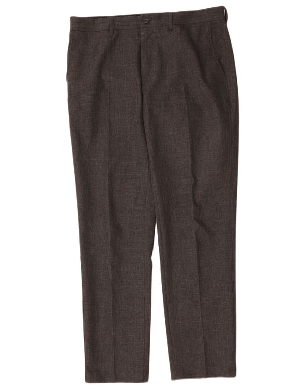 Pantaloni da abito slim da uomo Marks & Spencer W34 L31 poliestere grigio