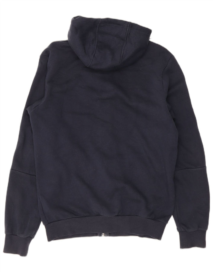 Maglione con cappuccio e zip da uomo Adidas in cotone blu navy medio