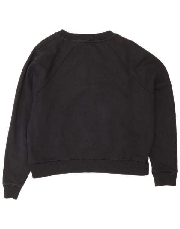 Felpa oversize con grafica da donna di Vans, maglione UK 14, cotone nero medio