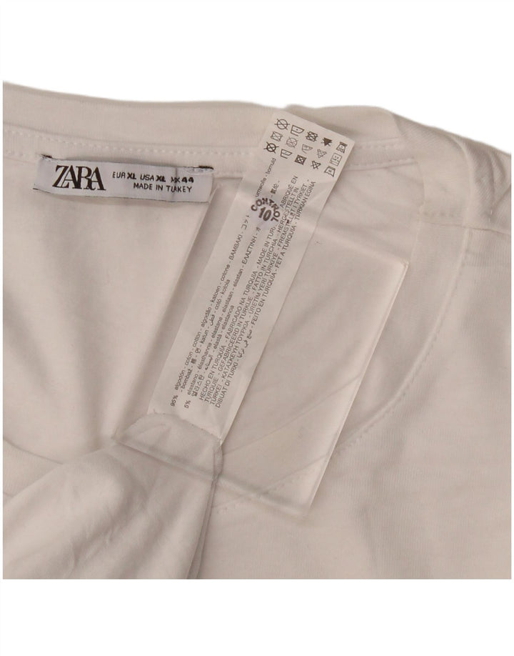 T-shirt Zara da uomo Top XL in cotone bianco