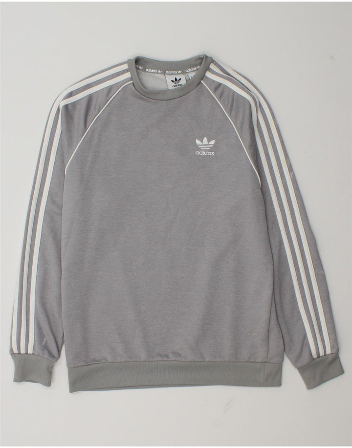 Felpa da uomo Adidas Maglione piccolo grigio poliestere