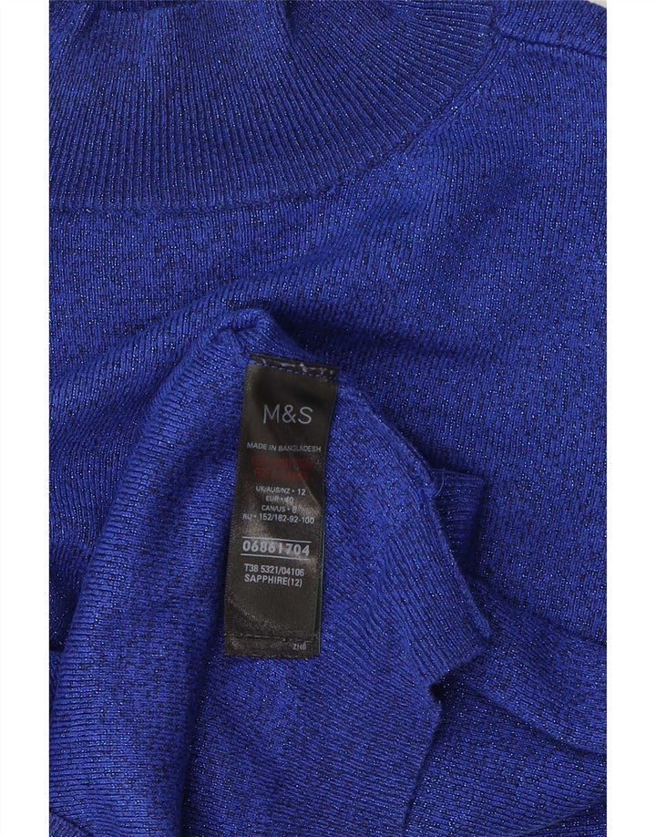Maglione a collo alto corto da donna Marks & Spencer UK 12 Blu medio