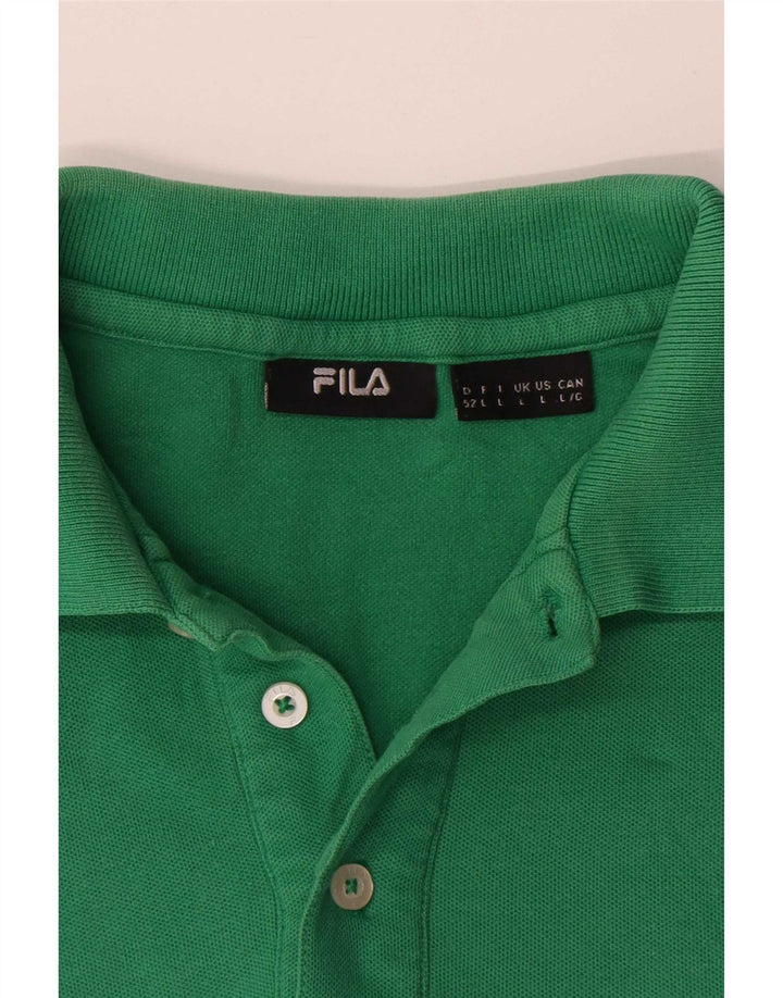 Polo da uomo Fila Large in cotone verde