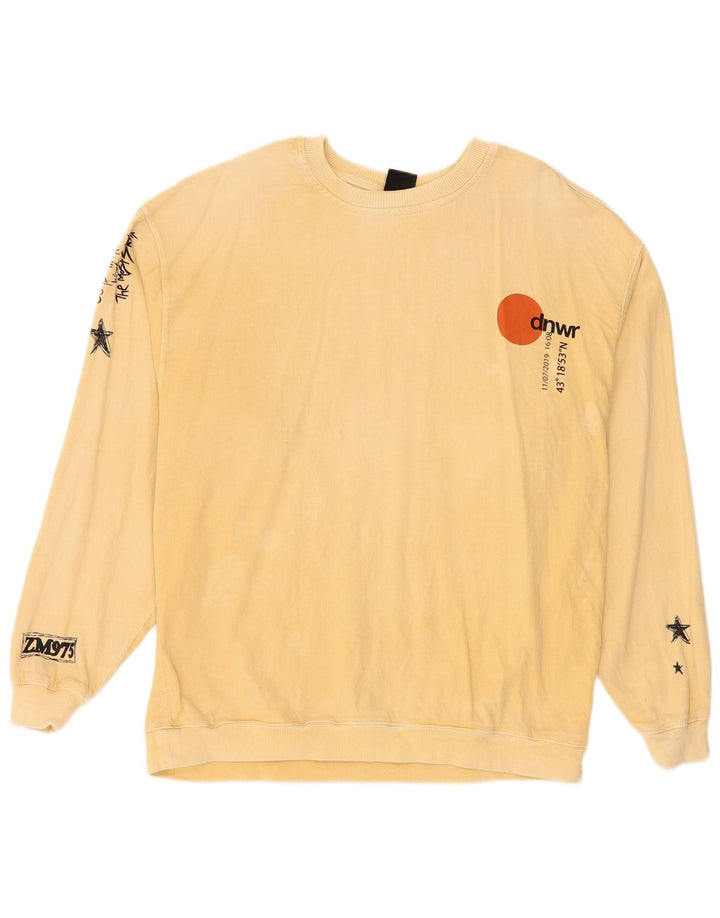Felpa grafica da uomo Zara in cotone beige medio