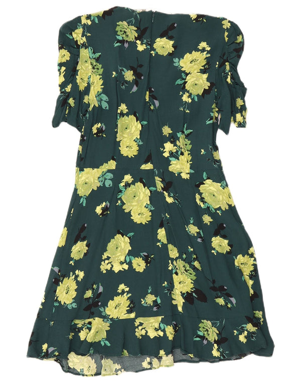 Abito a trapezio da donna Oasis UK 12 Viscosa floreale verde medio