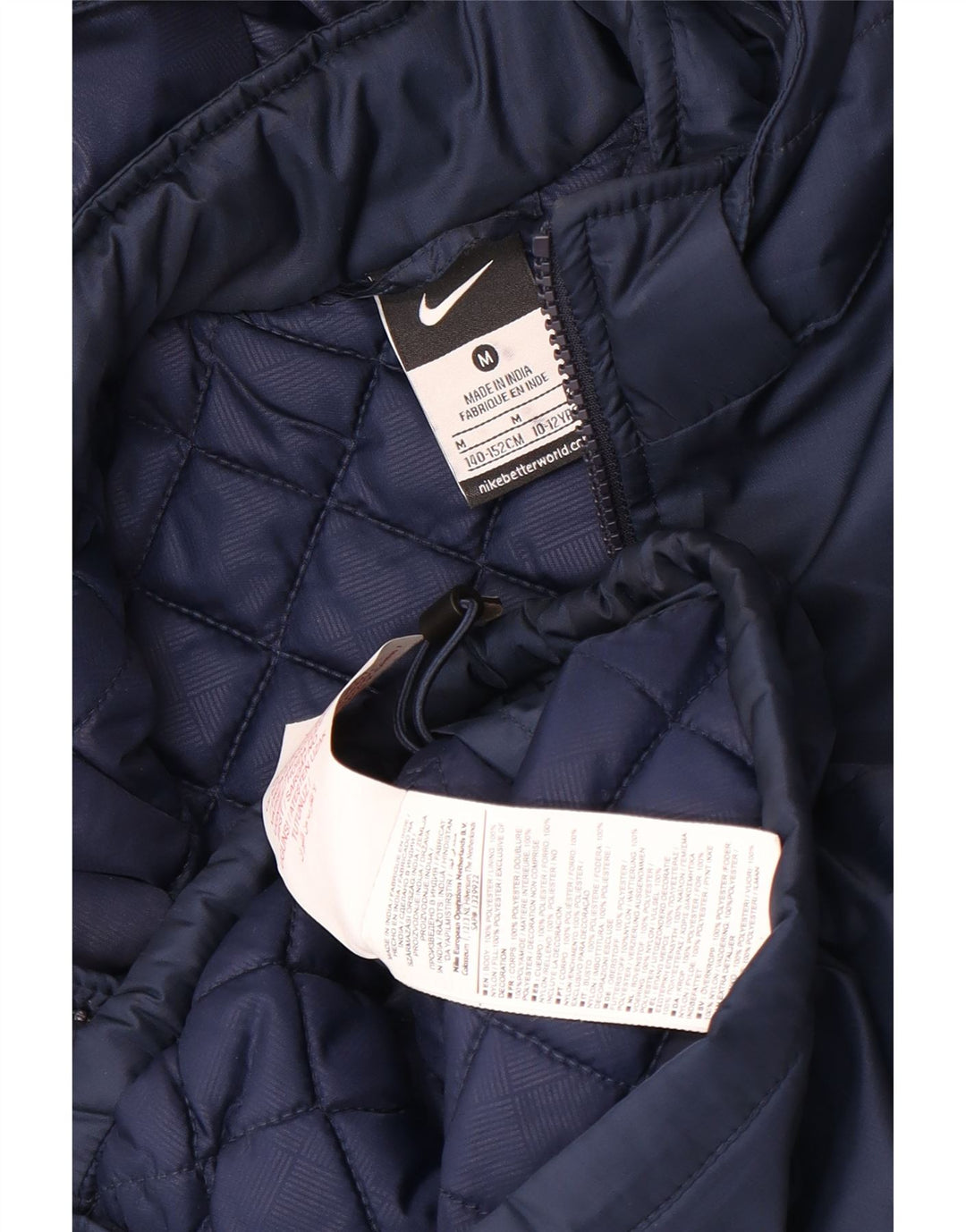 Giacca imbottita con cappuccio Nike da ragazzo 10-11 anni media poliestere blu navy