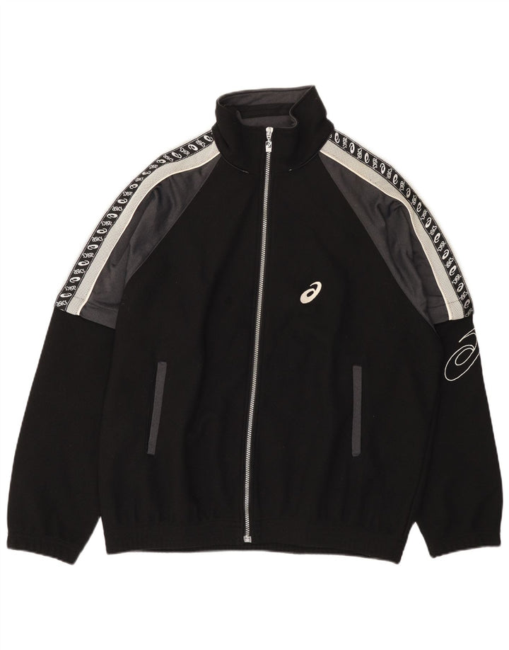 Asics - Giacca da uomo con grafica grafica, giacca grande, color block nero