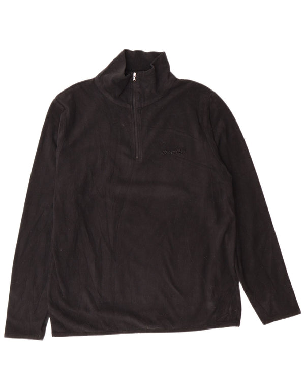 Maglione in pile da donna LOTTO con collo con zip UK 14 medio nero
