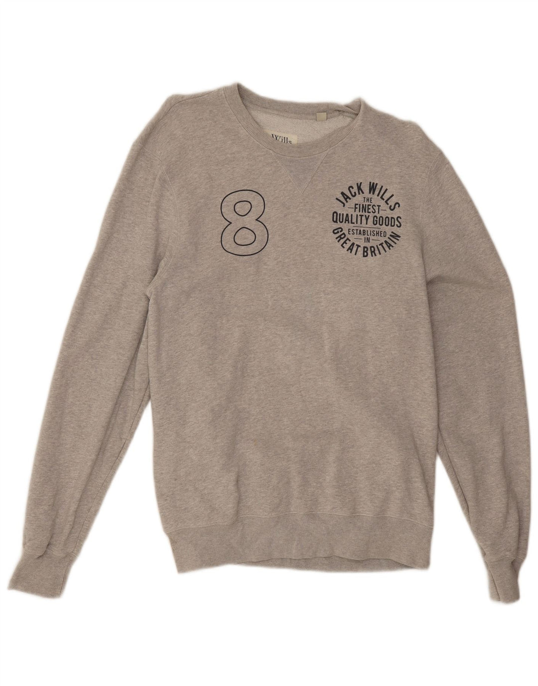 Felpa grafica da uomo Jack Wills Maglione cotone chiazzato grigio medio
