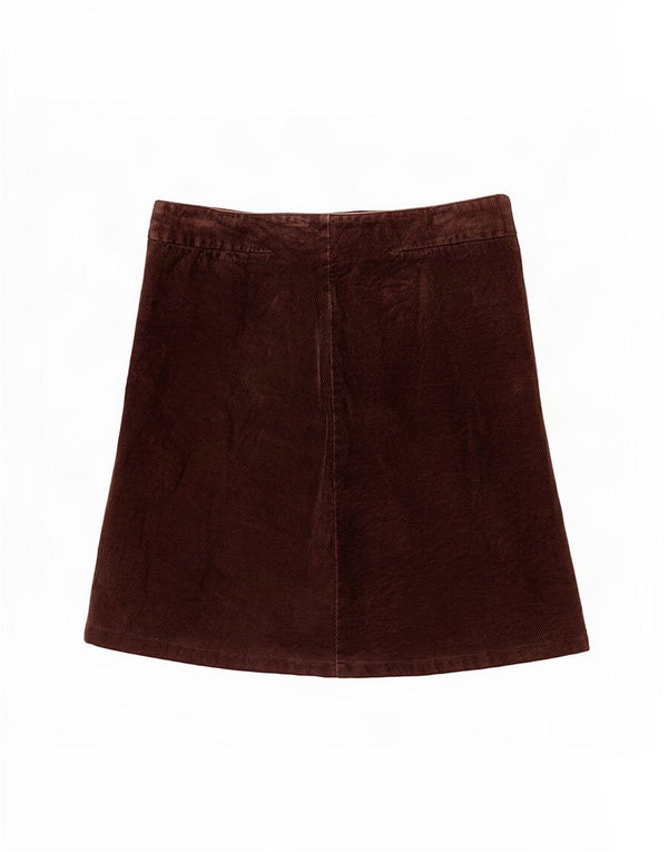 Gonna in velluto a coste da donna Benetton grande W32 marrone