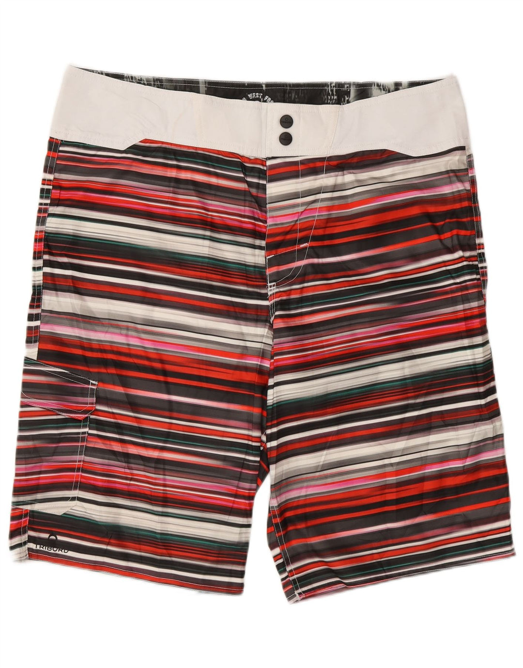 Pantaloncini da bagno cargo da uomo TRIBORD EU 46 piccoli a righe multicolori