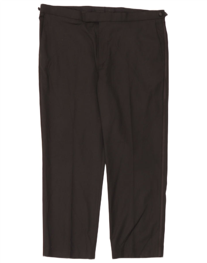 Pantaloni da abito vestibilità regolare Marks & Spencer da uomo W40 L29 poliestere nero