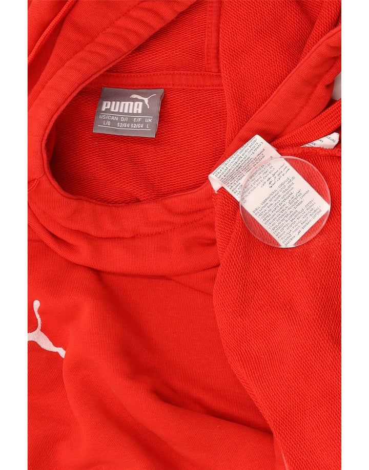 Felpa con cappuccio da uomo Puma Large rossa in cotone