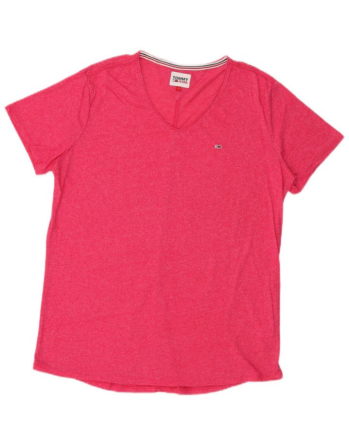 T-shirt da uomo Tommy Hilfiger Top grande rosa screziato