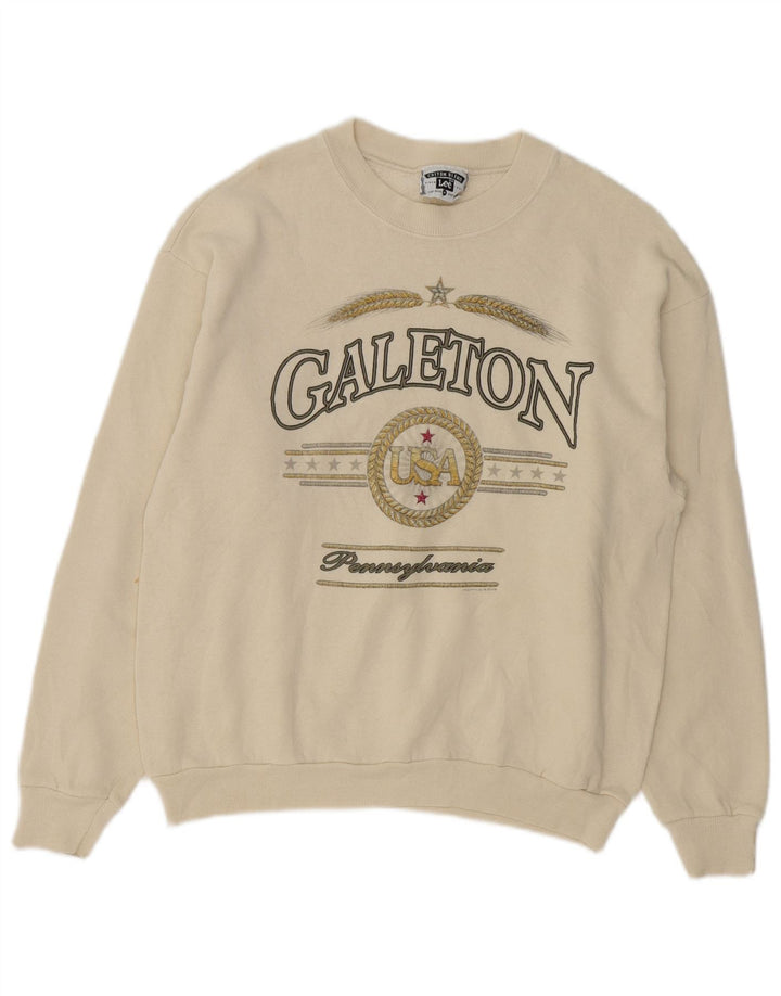 Felpa grafica da uomo Lee, maglione, cotone bianco sporco medio