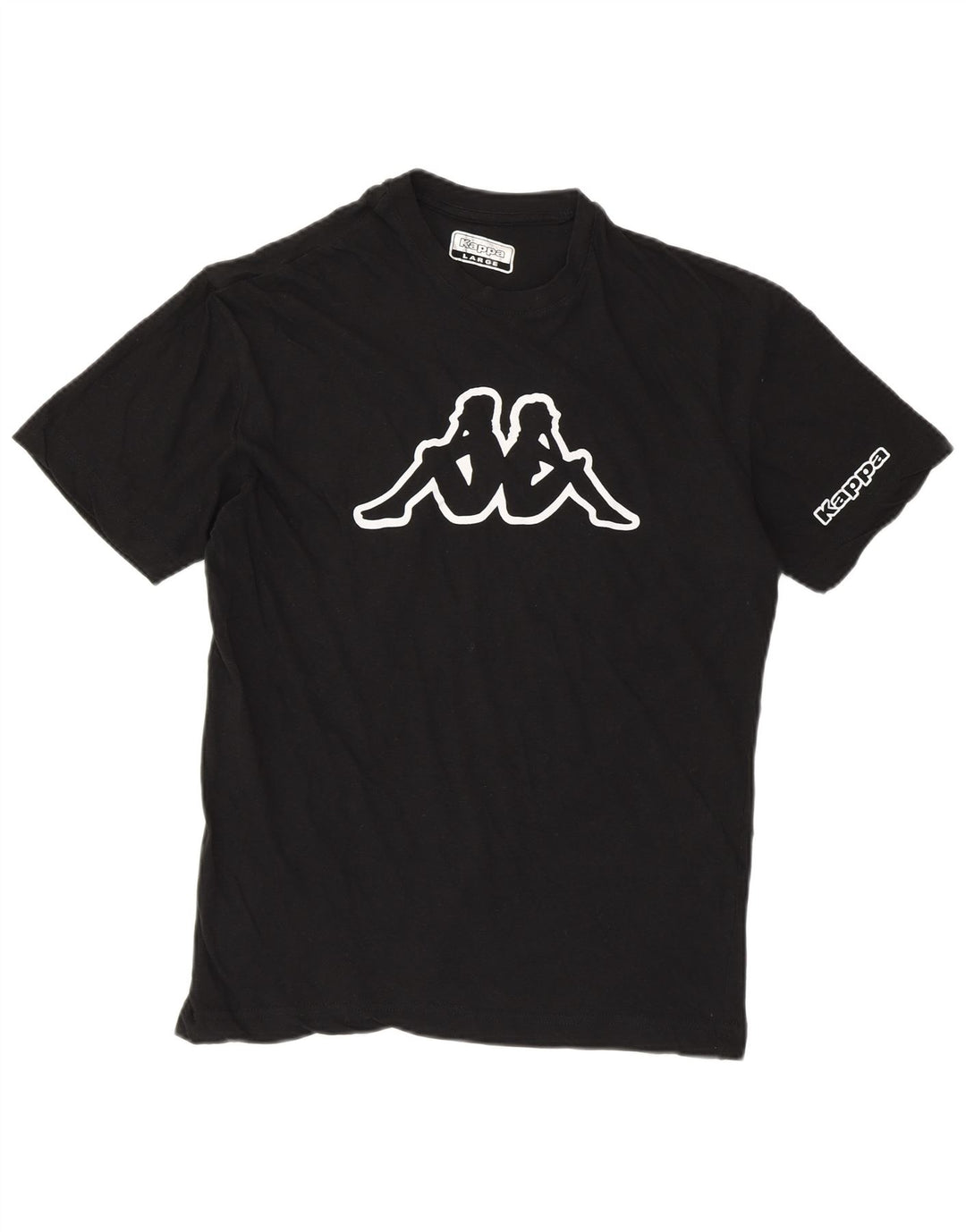 T-shirt grafica da donna KAPPA Top UK 14 grande cotone nero