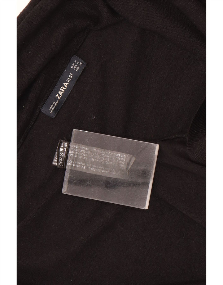 Maglione cardigan aperto da donna Zara UK 12 viscosa nera media