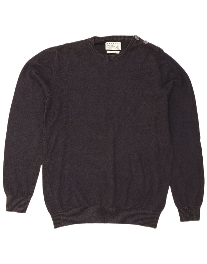 Maglione maglione girocollo da uomo vestibilità regolare Jack & Jones blu navy medio