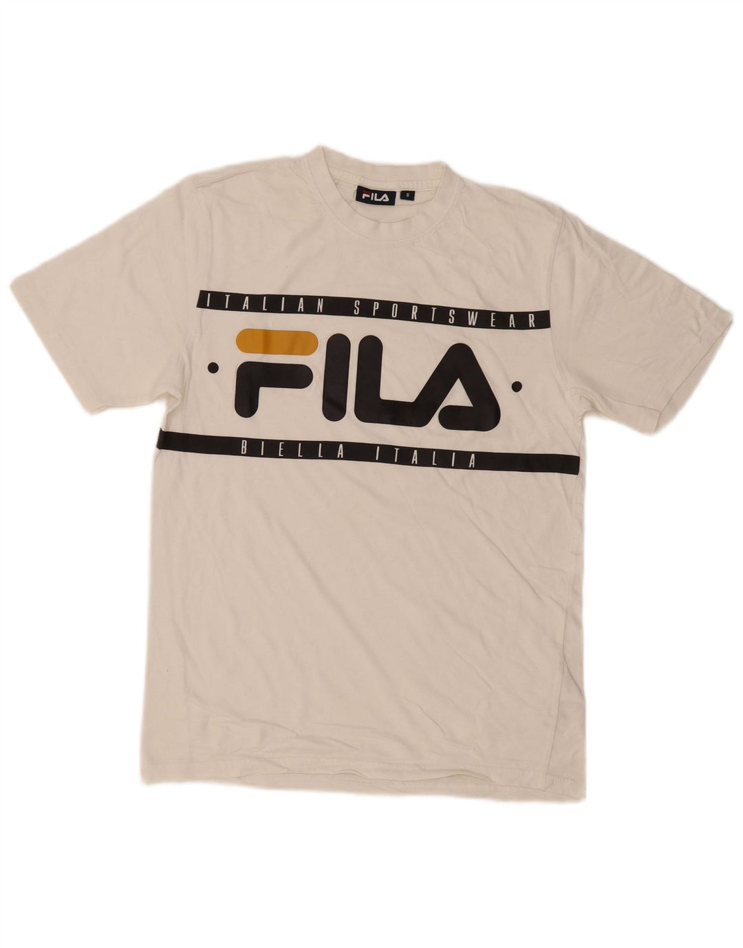 T-shirt grafica da uomo Fila Top Small in cotone bianco