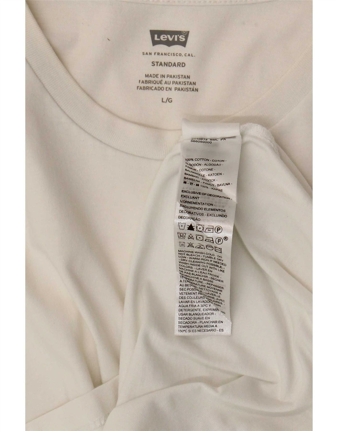 T-shirt standard da uomo Levi's Top grande in cotone bianco