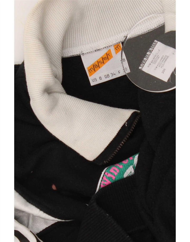 Maser M Felpa con grafica da donna Maglione US 8 Medium Black Colourblock