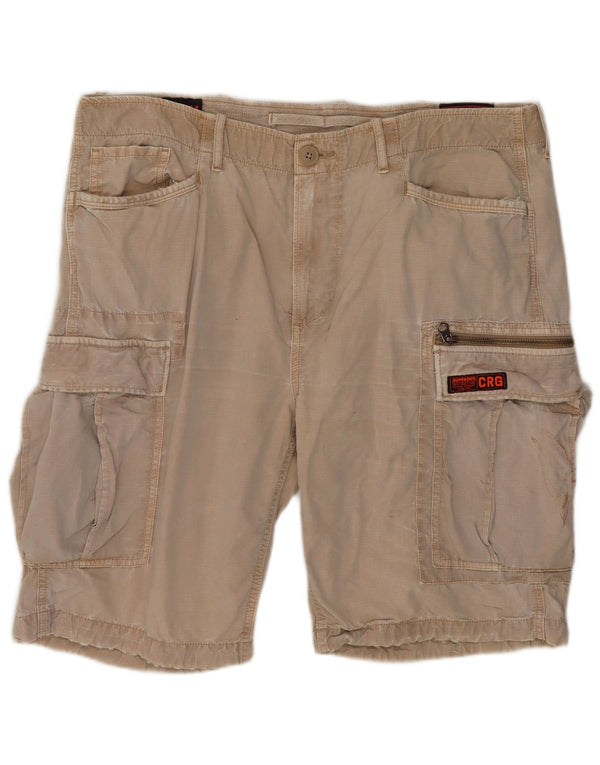 Pantaloncini cargo da uomo Superdry W36 Large Beige Cotton