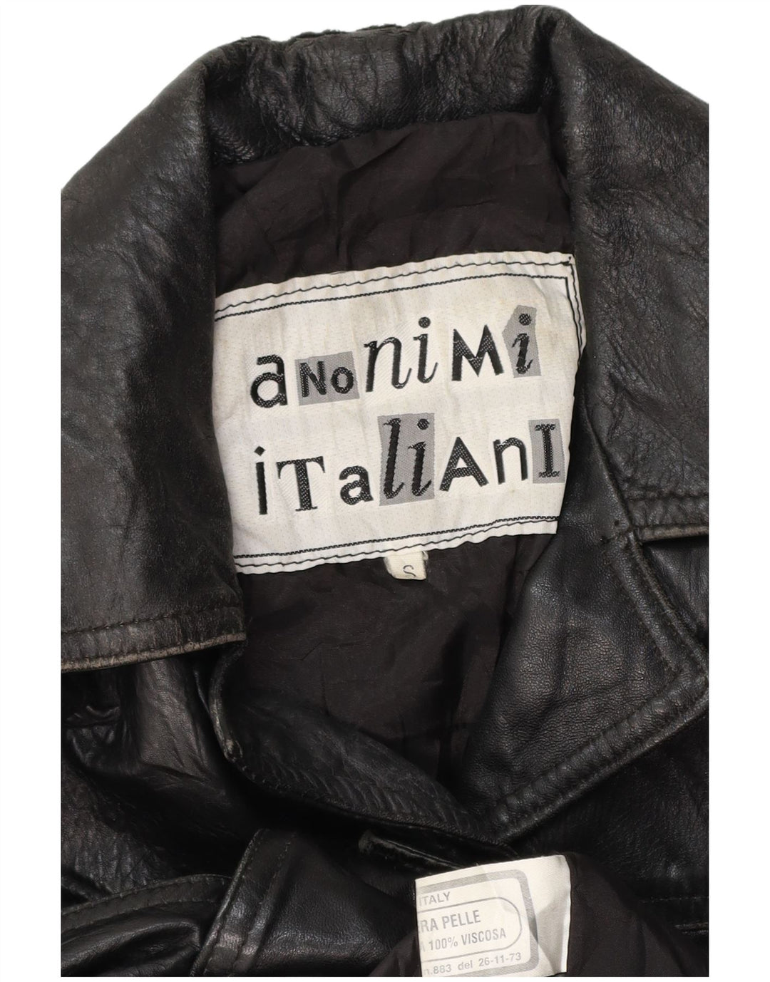 Giacca in pelle da donna VINTAGE UK 10 piccola pelle nera