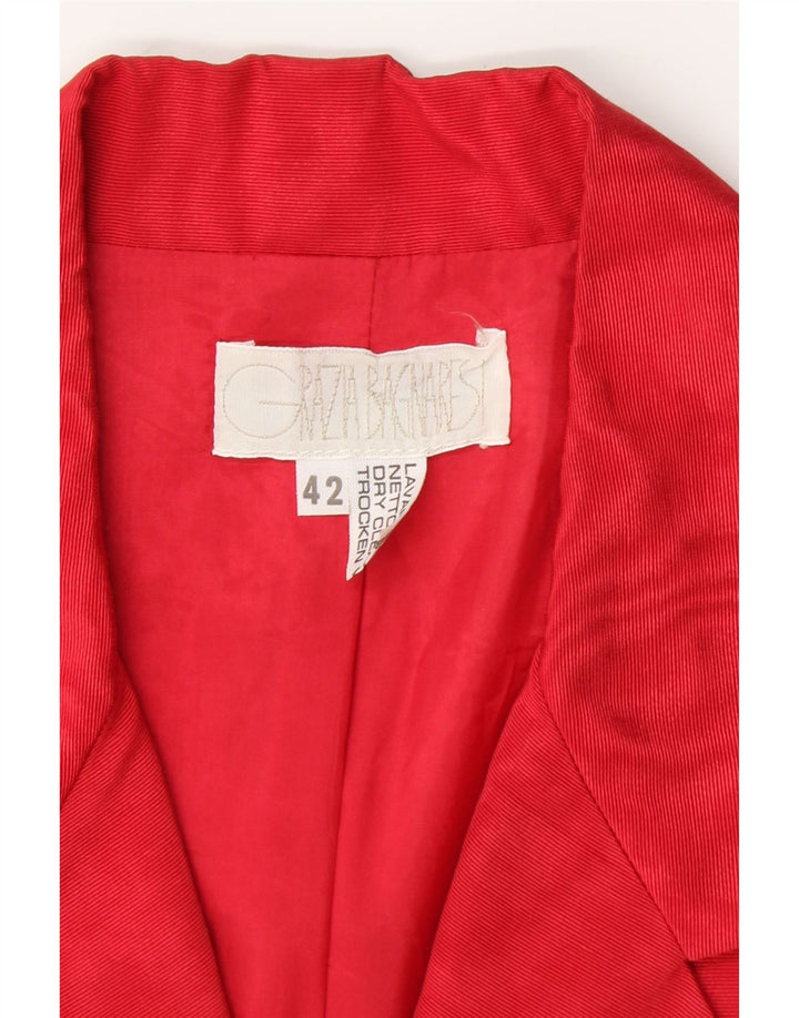 VINTAGE Womens Longline 4 Button Blazer Jacket IT 42 Medium Red Vintage Vintage and Second-Hand Vintage from Messina Hembry 