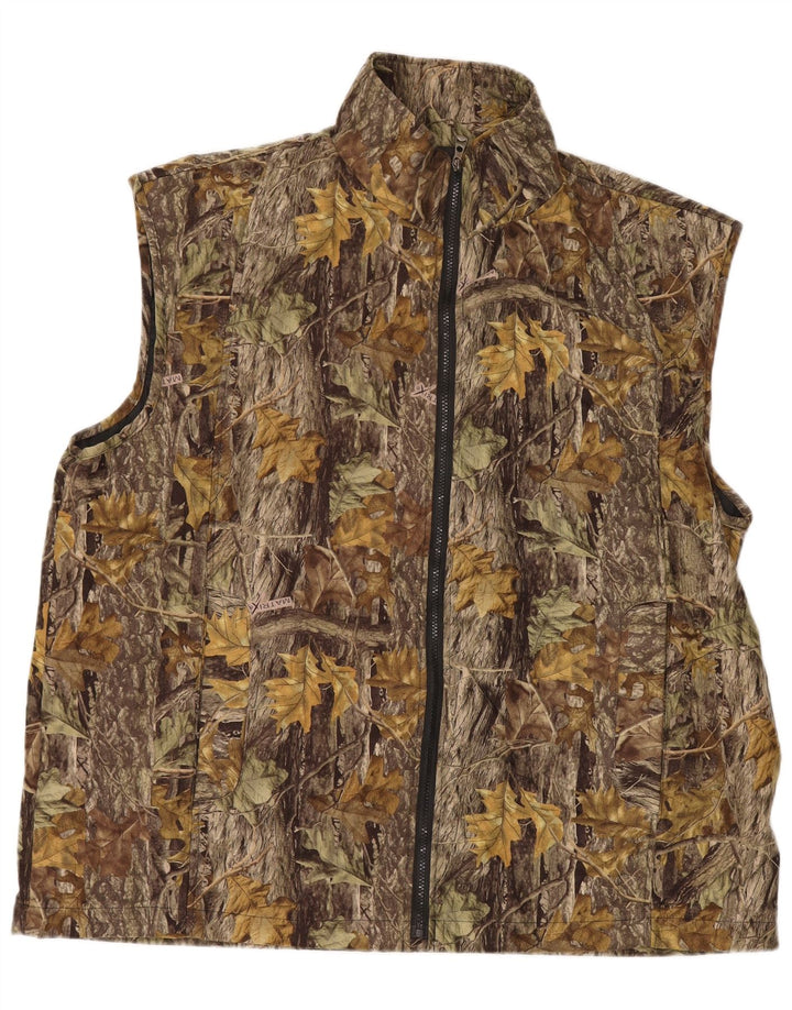 Gilet da uomo con motivo astratto VINTAGE UK 44 2XL Poliestere color block marrone