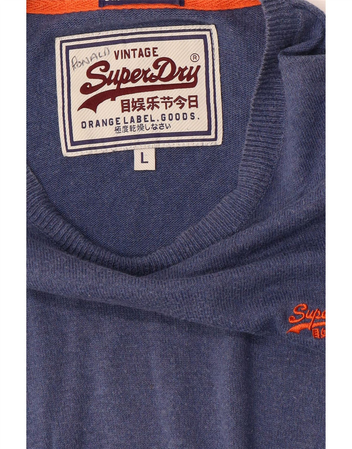 Maglione maglione da uomo con scollo a barca Superdry grande blu