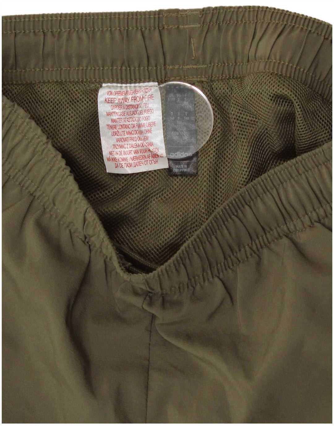 Pantaloncini sportivi Adidas da ragazzo 9-10 anni in poliestere kaki