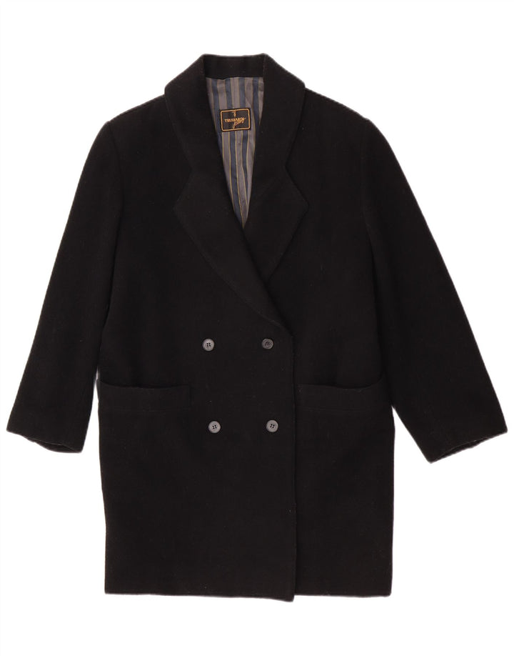 Cappotto Doppio Petto Donna Trussardi Jeans IT 42 Medio Nero Lana Vergine