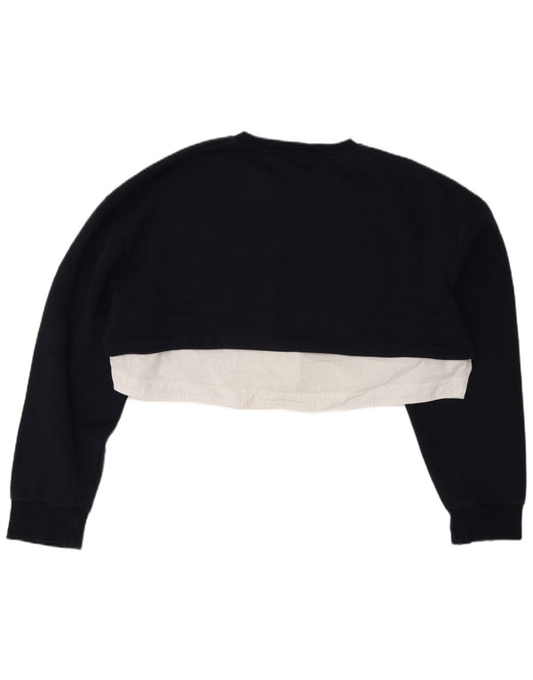 Felpa corta da donna Zara, maglione UK 10, piccolo, colore blu navy