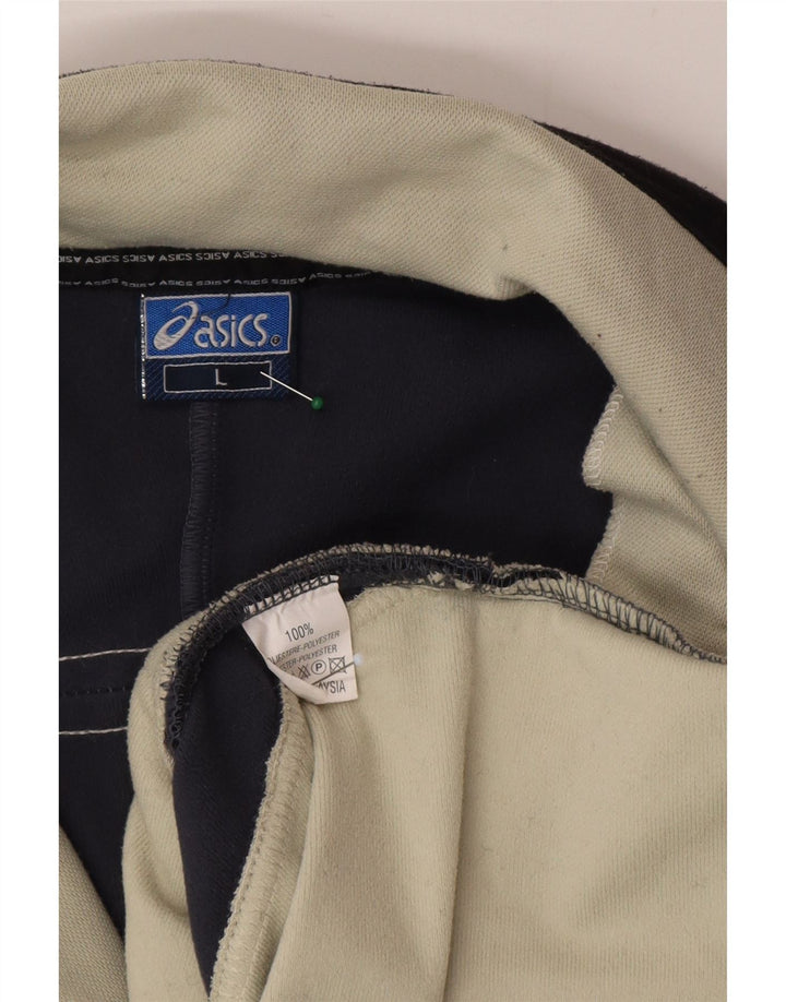 Giacca da ginnastica da uomo Asics, grande, in poliestere color block blu navy
