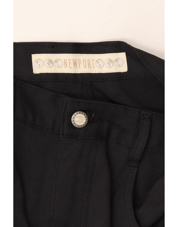 NEWPORT Womens Slim Casual Trousers EU 40 Medium W28 L27 Black Polyester Vintage Newport and Second-Hand Newport from Messina Hembry 