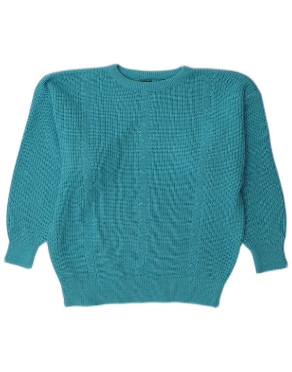 Maglione maglione girocollo oversize da donna Canda UK 10 piccolo acrilico blu