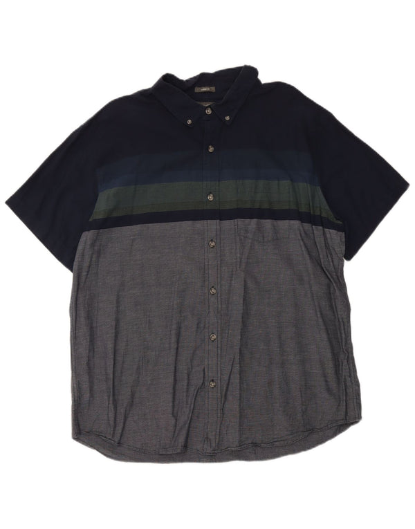 Camicia da uomo a maniche corte classica Eddie Bauer XL in cotone color block grigio