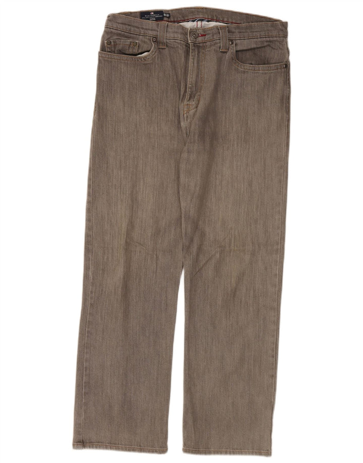 Jeans dritti Marks & Spencer da uomo blu Harbour W34 L29 cotone grigio