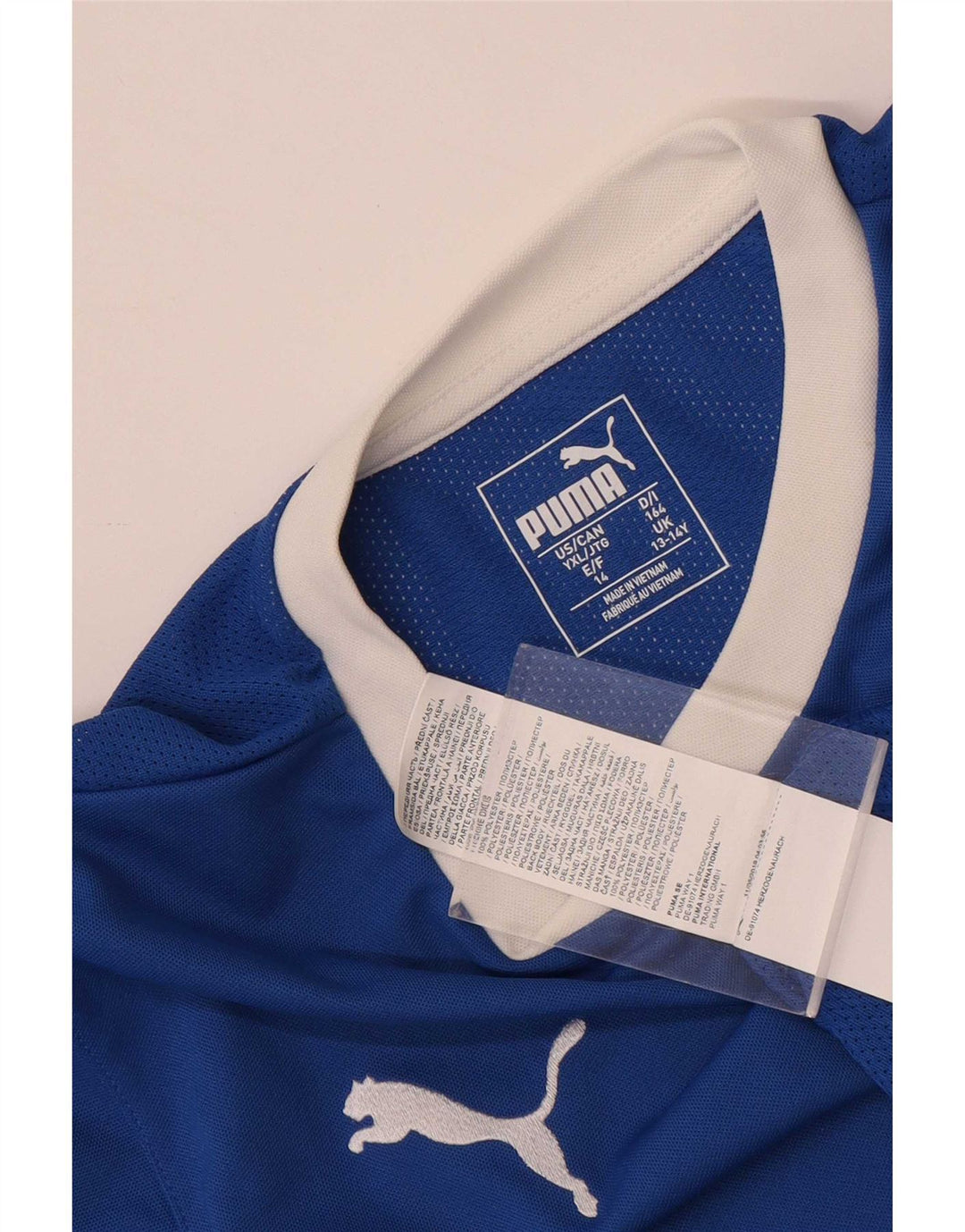 T-shirt grafica da ragazzo Puma Top 13-14 anni in poliestere blu