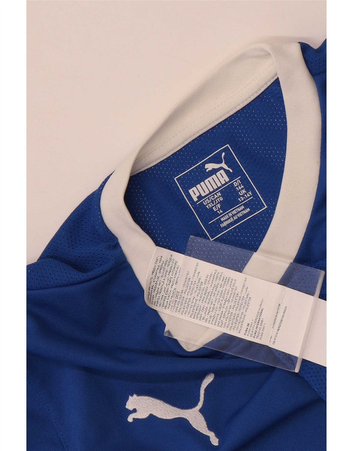T-shirt grafica da ragazzo Puma Top 13-14 anni in poliestere blu