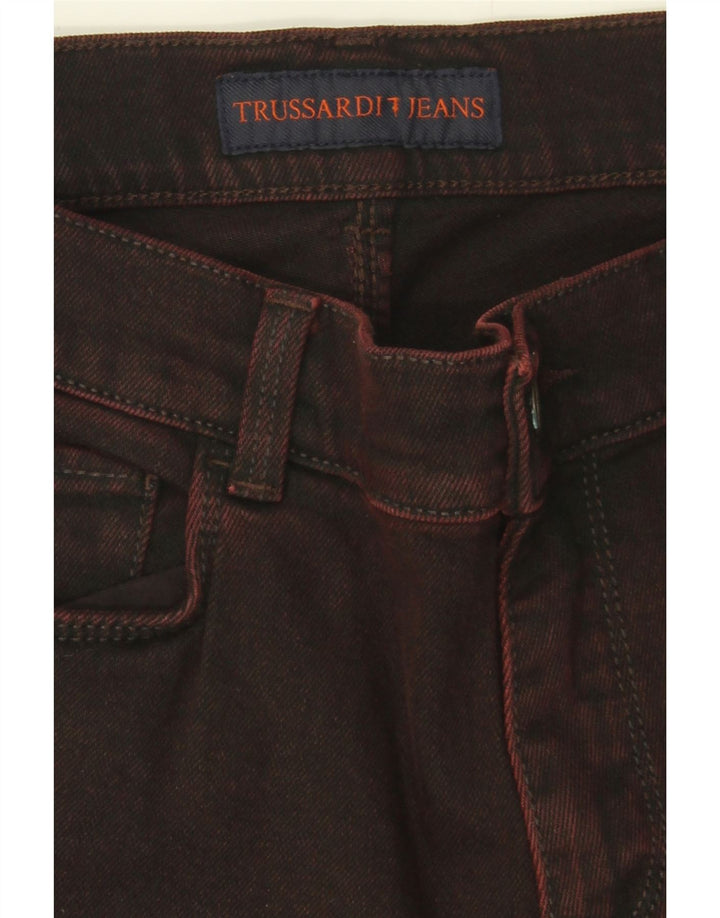 TRUSSARDI Womens Slim Jeans IT 46 Large W32 L32 Brown Cotton Vintage Trussardi and Second-Hand Trussardi from Messina Hembry 