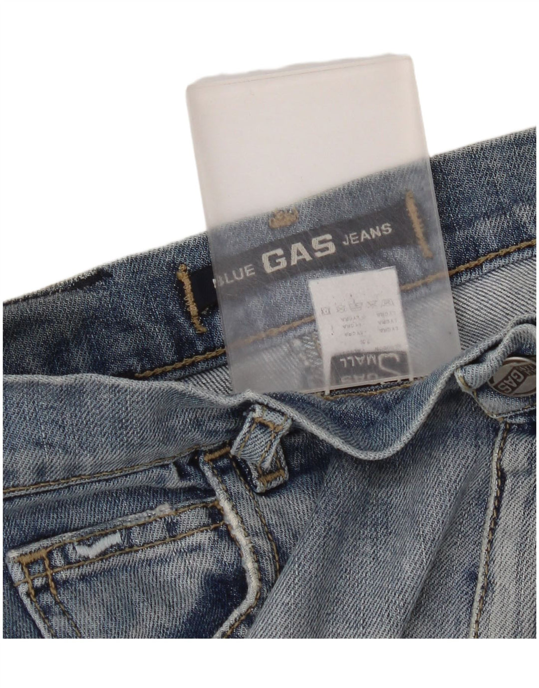 Gonna in denim da donna Gas piccola W28 in cotone blu
