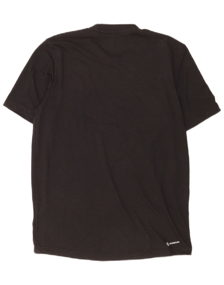 T-shirt grafica Adidas Aeroready da uomo, piccola, in poliestere nero