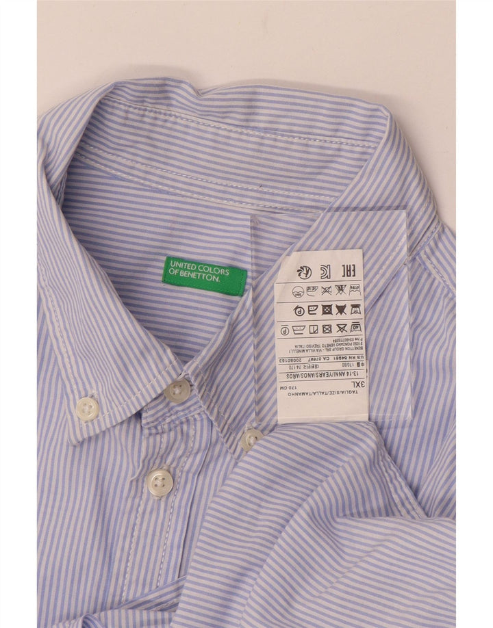 Maglia Benetton Bambino 13-14 Anni 3XL Cotone Gessato Blu