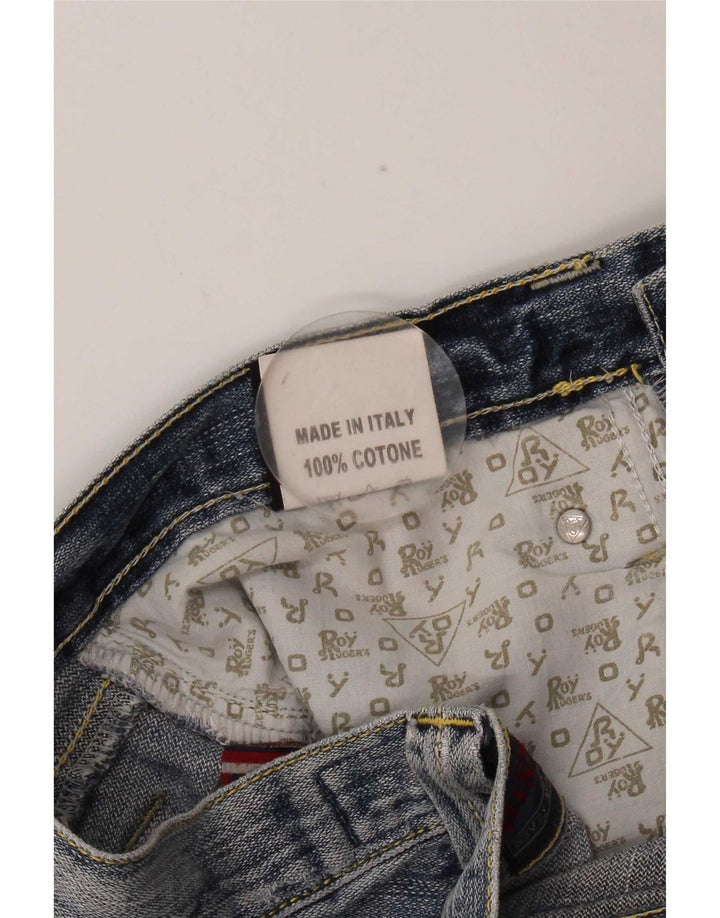 Jeans dritti invecchiati da uomo Roy Rogers W31 L33 cotone blu