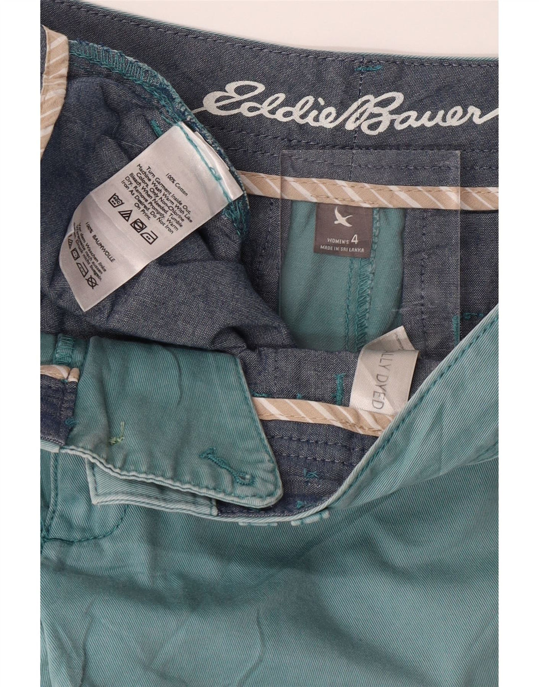 EDDIE BAUER Womens Casual Shorts US 4 Small W30 Blue Cotton Vintage Eddie Bauer and Second-Hand Eddie Bauer from Messina Hembry 