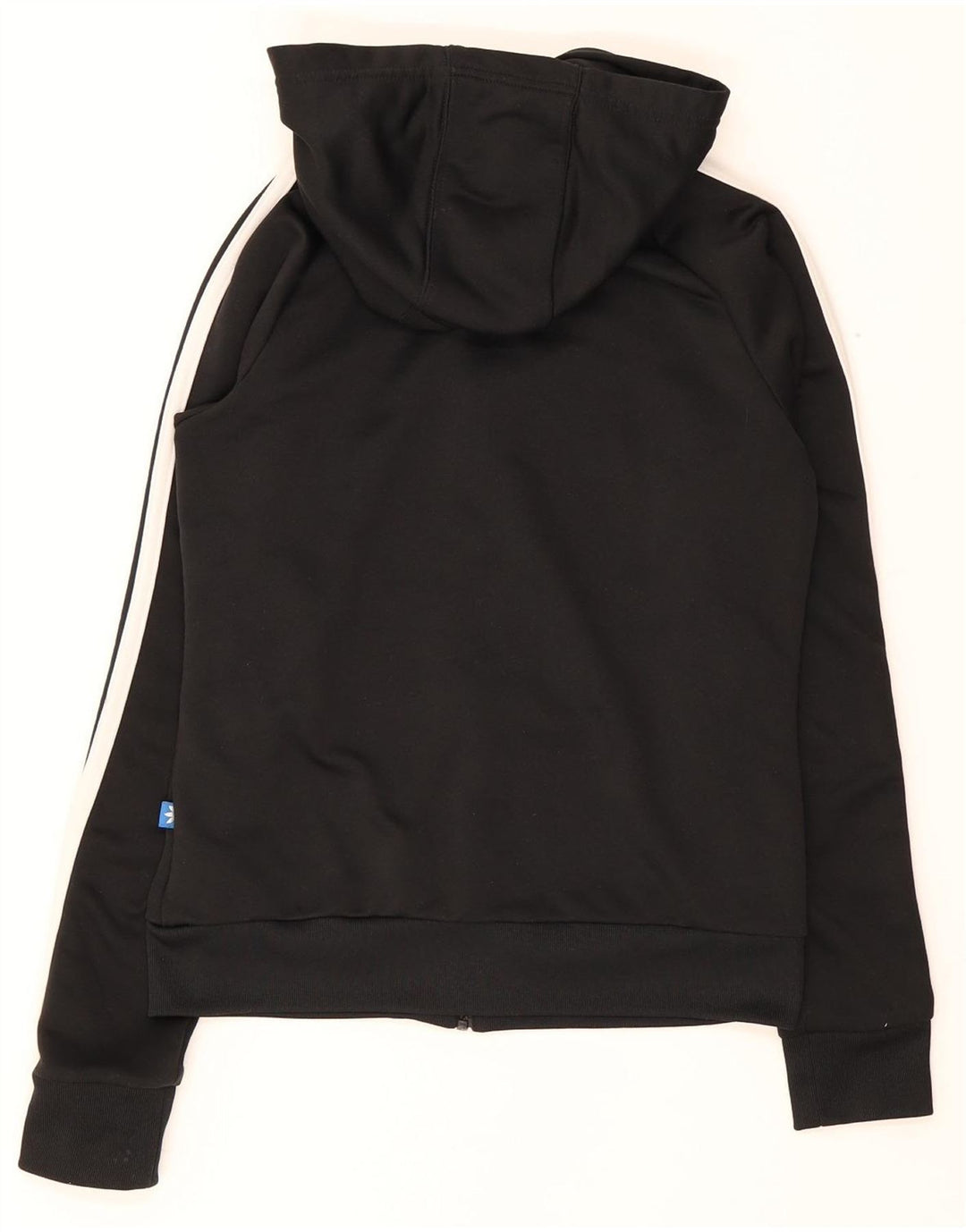 Maglione con cappuccio e zip da donna Adidas UK 8 piccolo poliestere nero