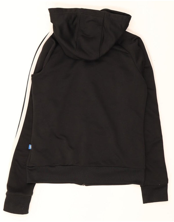 Maglione con cappuccio e zip da donna Adidas UK 8 piccolo poliestere nero