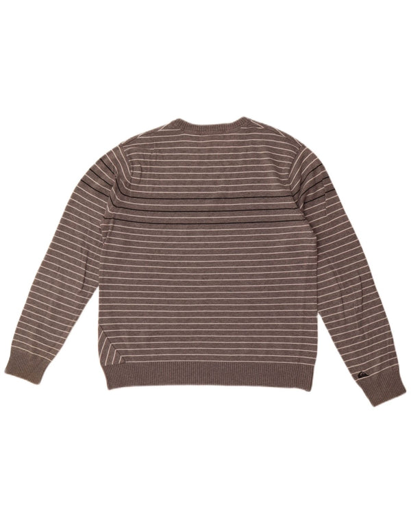 Maglione Quiksilver da donna con scollo a barca UK 10 piccolo cotone a righe grigie