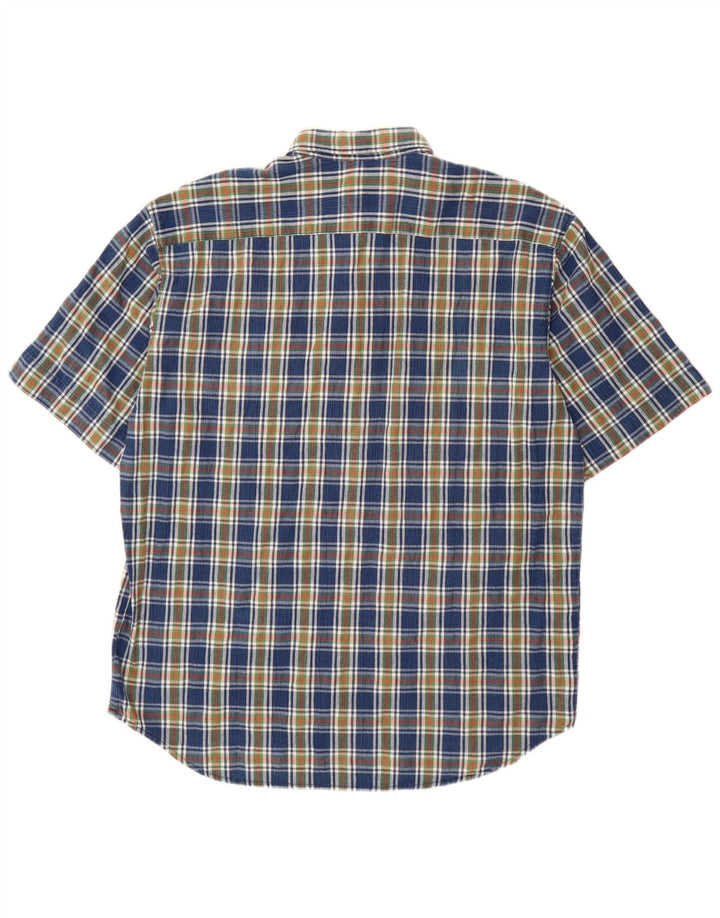 LEVI'S Camicia pullover a maniche corte da uomo in cotone a quadri blu grande